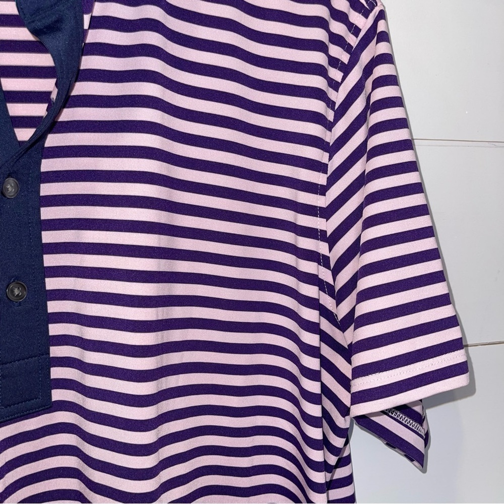 Greyson Bixby Santa Ana Performance Striped Polo Shirt Mens Size Medium - Picture 3 of 7